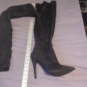 Suede over the knee heels Size 9.5